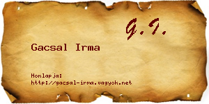 Gacsal Irma névjegykártya