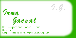 irma gacsal business card